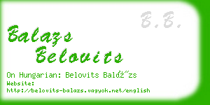 balazs belovits business card